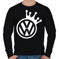 PRINTFASHION VW Király (fehér) - Férfi pulóver - Fekete