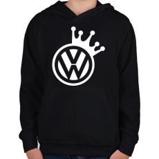 PRINTFASHION VW Király (fehér) - Gyerek kapucnis pulóver - Fekete