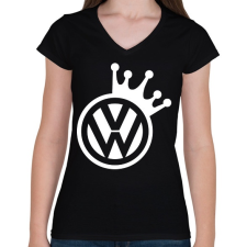 PRINTFASHION VW Király (fehér) - Női V-nyakú póló - Fekete női póló