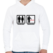 PRINTFASHION VW Problem Solved - Férfi kapucnis pulóver - Fehér férfi pulóver, kardigán