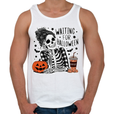 PRINTFASHION Waiting for Halloween - Férfi atléta - Fehér atléta, trikó