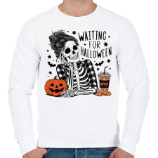 PRINTFASHION Waiting for Halloween - Férfi pulóver - Fehér férfi pulóver, kardigán