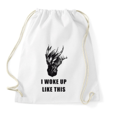 PRINTFASHION WAKE UP DRAGON - Sportzsák, Tornazsák - Fehér tornazsák