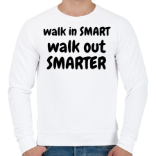 PRINTFASHION Walk in SMART, Walk out SMARTER - Férfi pulóver - Fehér férfi pulóver, kardigán