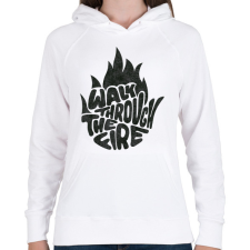 PRINTFASHION Walk through the fire - Női kapucnis pulóver - Fehér női pulóver, kardigán