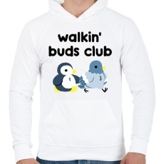 PRINTFASHION Walkin' buds - Férfi kapucnis pulóver - Fehér