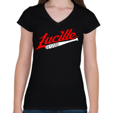 PRINTFASHION Walking Dead - Lucille - Női V-nyakú póló - Fekete női póló