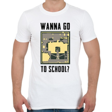 PRINTFASHION Wanna Go to School - PUBG - Férfi póló - Fehér férfi póló