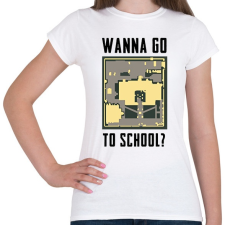 PRINTFASHION Wanna Go to School - PUBG - Női póló - Fehér női póló