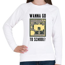 PRINTFASHION Wanna Go to School - PUBG - Női pulóver - Fehér női pulóver, kardigán