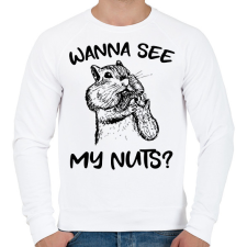 PRINTFASHION Wanna see my nuts? - Férfi pulóver - Fehér férfi pulóver, kardigán