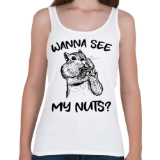 PRINTFASHION Wanna see my nuts? - Női atléta - Fehér