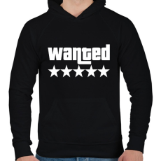 PRINTFASHION WANTED ★★★★★ (GTA) - Férfi kapucnis pulóver - Fekete