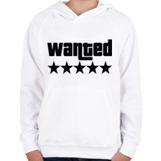 PRINTFASHION WANTED ★★★★★ (GTA) - Gyerek kapucnis pulóver - Fehér