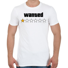 PRINTFASHION Wanted Level 1 - Férfi póló - Fehér