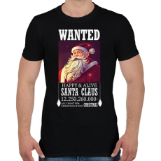 PRINTFASHION Wanted Santa Claus - Férfi póló - Fekete