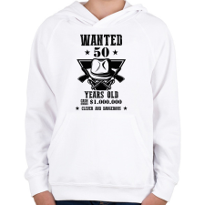 PRINTFASHION Wanted - Számmal - Gyerek kapucnis pulóver - Fehér gyerek pulóver, kardigán