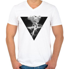 PRINTFASHION War godess - Férfi V-nyakú póló - Fehér