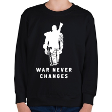 PRINTFASHION War Never Changes - Fallout - Fehér - Gyerek pulóver - Fekete
