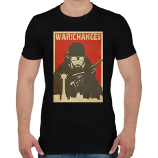 PRINTFASHION War Never Changes - Piros - Férfi póló - Fekete