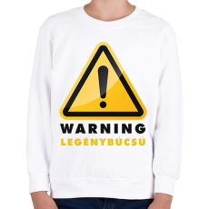 PRINTFASHION Warning legénybúcsú - Gyerek pulóver - Fehér