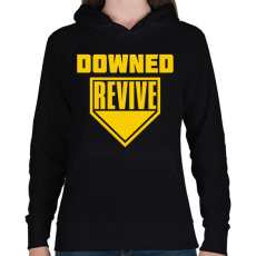 PRINTFASHION Warzone: Downed - Női kapucnis pulóver - Fekete