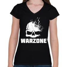 PRINTFASHION Warzone fejlövés - Női V-nyakú póló - Fekete női póló