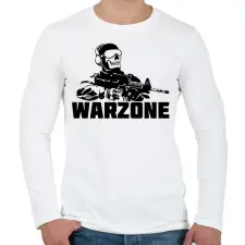 PRINTFASHION Warzone - Férfi hosszú ujjú póló - Fehér férfi póló