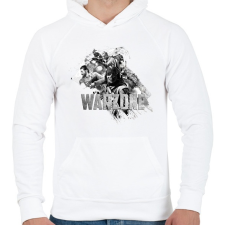 PRINTFASHION Warzone - Férfi kapucnis pulóver - Fehér férfi pulóver, kardigán