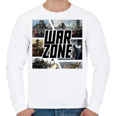 PRINTFASHION Warzone - Férfi pulóver - Fehér