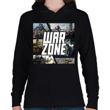 PRINTFASHION Warzone - Női kapucnis pulóver - Fekete női pulóver, kardigán