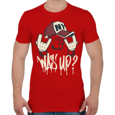 PRINTFASHION Was up? - Férfi póló - Piros