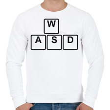 PRINTFASHION WASD - Férfi pulóver - Fehér férfi pulóver, kardigán