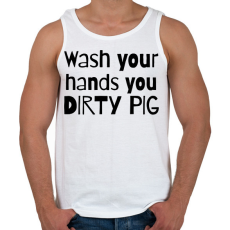 PRINTFASHION Wash your hands - Férfi atléta - Fehér