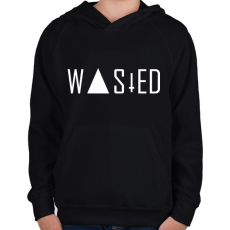 PRINTFASHION Wasted  - Gyerek kapucnis pulóver - Fekete