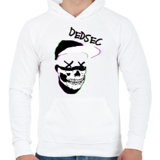 PRINTFASHION Watch Dogs: DEDSEC - Férfi kapucnis pulóver - Fehér