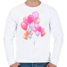 PRINTFASHION Watercolor Balloons - Férfi pulóver - Fehér férfi pulóver, kardigán