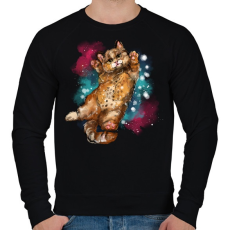 PRINTFASHION watercolor cat - Férfi pulóver - Fekete