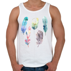 PRINTFASHION Watercolor Feathers - Férfi atléta - Fehér