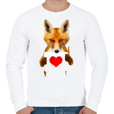 PRINTFASHION Watercolor fox love - Férfi pulóver - Fehér