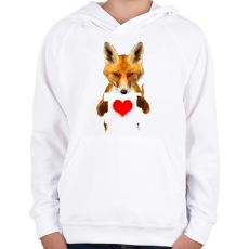 PRINTFASHION Watercolor fox love - Gyerek kapucnis pulóver - Fehér