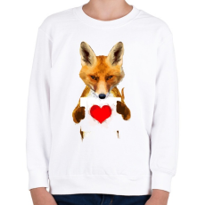 PRINTFASHION Watercolor fox love - Gyerek pulóver - Fehér