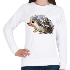 PRINTFASHION Watercolor Hedgehog - Női pulóver - Fehér női pulóver, kardigán