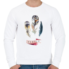 PRINTFASHION Watercolor Painted Feathers - Férfi pulóver - Fehér férfi pulóver, kardigán