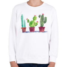 PRINTFASHION Watercolor style Cactus - Gyerek pulóver - Fehér gyerek pulóver, kardigán