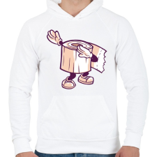 PRINTFASHION Wc papír dab - Férfi kapucnis pulóver - Fehér férfi pulóver, kardigán