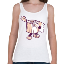 PRINTFASHION Wc papír dab - Női atléta - Fehér női trikó