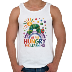 PRINTFASHION We Are Hungry For Learning - Férfi atléta - Fehér