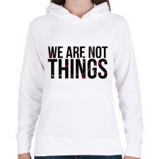 PRINTFASHION We are not - Női kapucnis pulóver - Fehér női pulóver, kardigán