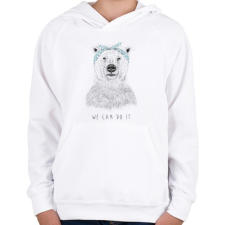 PRINTFASHION We can do it - Gyerek kapucnis pulóver - Fehér gyerek pulóver, kardigán